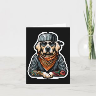 Golden Retriever Gangsta Kostuum Tattoo Hondeneige Kaart
