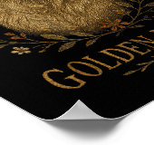Golden Retriever Geborduurde Cool Bloemen Boho Hon Poster (Hoek)