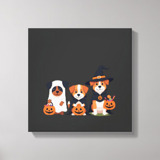 Golden Retriever Geest Halloween Trick Or Treat Do Canvas Afdruk