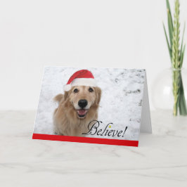 Golden Retriever gelooft kerst Feestdagen Kaart