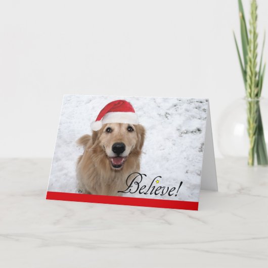 Golden Retriever gelooft kerst Feestdagen Kaart (Voorkant)