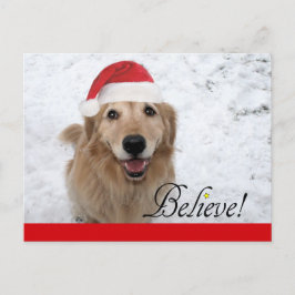 Golden Retriever gelooft kerst Feestdagenkaart