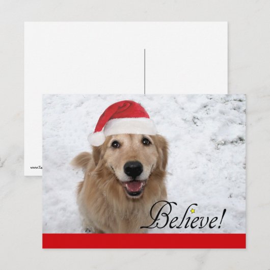 Golden Retriever gelooft kerst Feestdagenkaart (Voorkant / Achterkant)