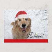 Golden Retriever gelooft kerst Feestdagenkaart (Voorkant)