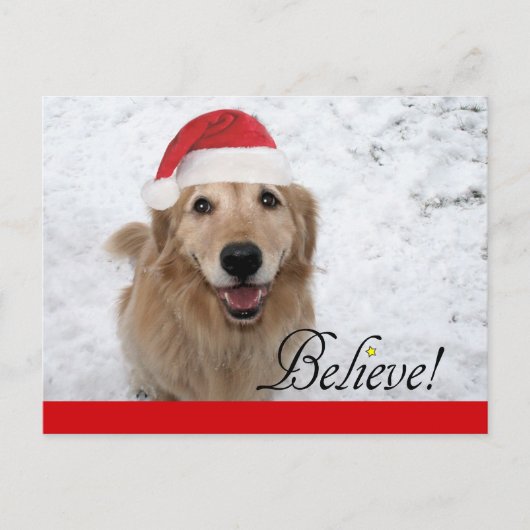 Golden Retriever gelooft kerst Feestdagenkaart (Voorkant)