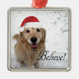 Golden Retriever gelooft kerst Metalen Ornament