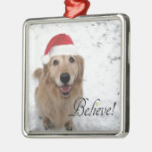 Golden Retriever gelooft kerst Metalen Ornament (Links)