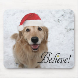 Golden Retriever gelooft kerst Muismat
