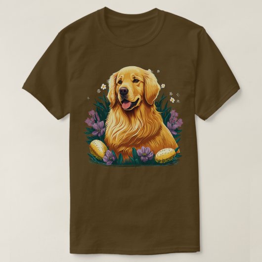 Golden Retriever gelukkig Paasdag T-shirt (Design voorkant)