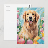 Golden Retriever Gelukkig Pasen Briefkaart (Voorkant / Achterkant)