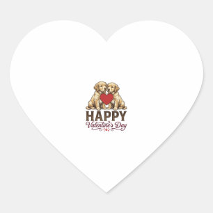 Golden Retriever Gelukkige Valentijnsdag Hart Sticker