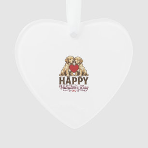 Golden Retriever Gelukkige Valentijnsdag Ornament