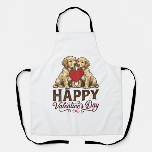 Golden Retriever Gelukkige Valentijnsdag Schort