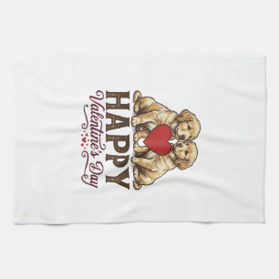 Golden Retriever Gelukkige Valentijnsdag Theedoek