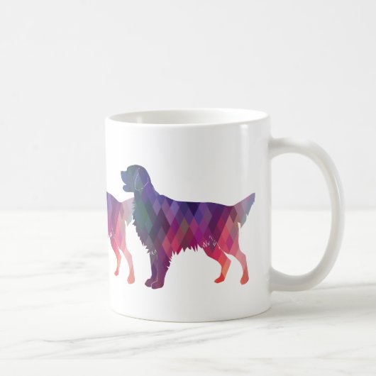 Golden Retriever Geometric Pattern Silhouette Koffiemok (Rechts)