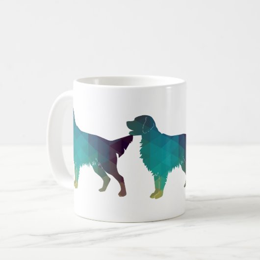 Golden Retriever Geometric Pattern Silhouette Koffiemok (Voorkant links)