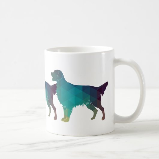 Golden Retriever Geometric Pattern Silhouette Koffiemok (Rechts)