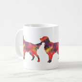 Golden Retriever Geometric Pattern Silhouette Koffiemok (Voorkant links)