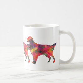 Golden Retriever Geometric Pattern Silhouette Koffiemok