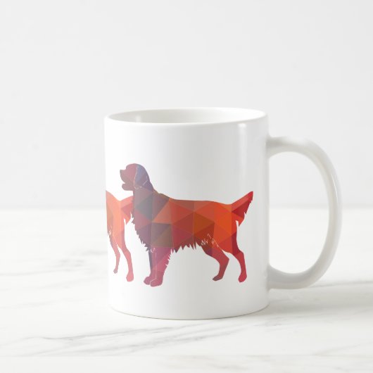 Golden Retriever Geometric Pattern Silhouette Koffiemok (Rechts)