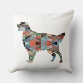 Golden Retriever Geometric Pattern Silhouette Kussen