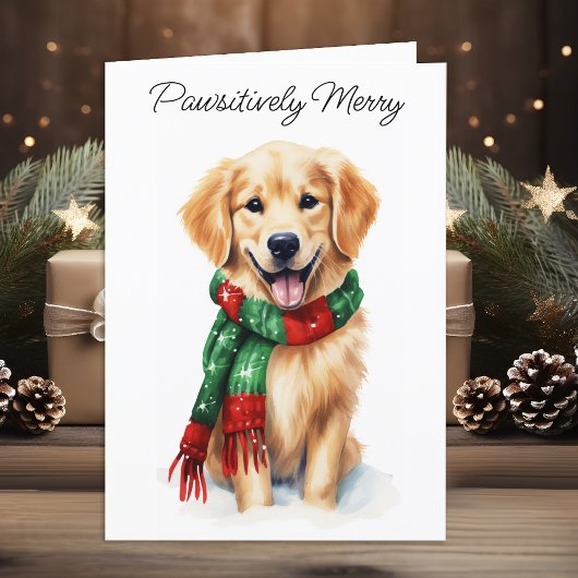 Golden Retriever Gepersonaliseerd Hondenliefhebber Feestdagen Kaart