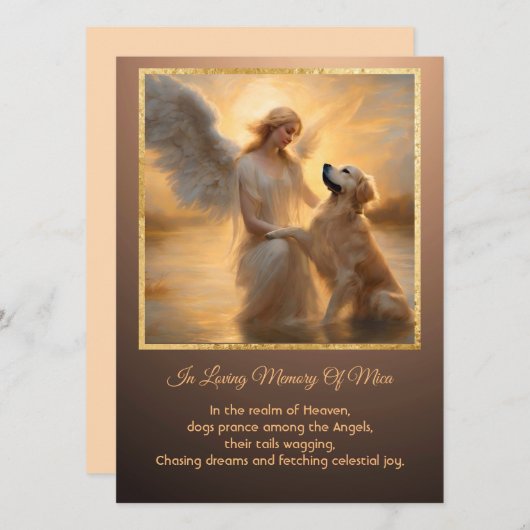 "Golden Retriever gepersonaliseerde hemelse sympat (Voorkant / Achterkant)