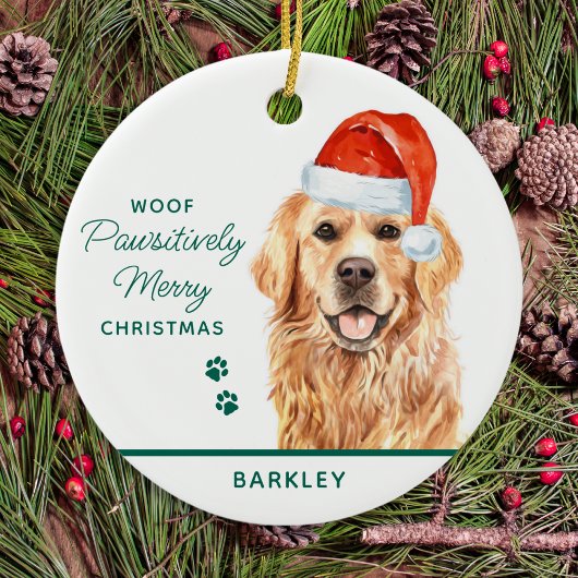 Golden Retriever Gepersonaliseerde Hond Vrolijk Ke Keramisch Ornament