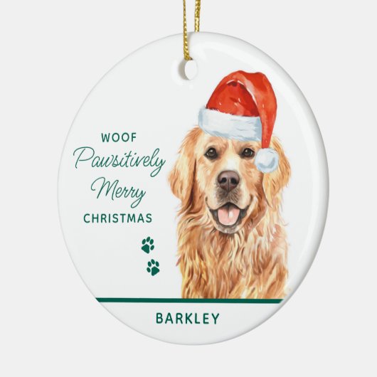 Golden Retriever Gepersonaliseerde Hond Vrolijk Ke Keramisch Ornament (Links)