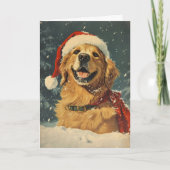 Golden Retriever  gepersonaliseerde kerst Feestdagen Kaart (Voorkant)