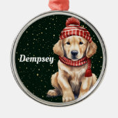 Golden Retriever Gepersonaliseerde Kerst Ornament (Voorkant)
