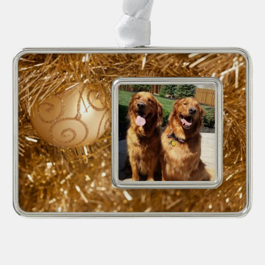 Golden Retriever Gepersonaliseerde Kerst Ornament (Voorkant)