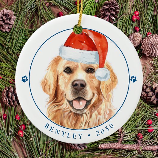 Golden Retriever Gepersonaliseerde Schattige Honde Keramisch Ornament