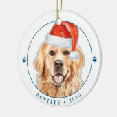 Golden Retriever Gepersonaliseerde Schattige Honde Keramisch Ornament (Links)
