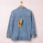 Golden Retriever Gepersonaliseerde Waterverf Kunst Denim Jacket (Hangar)