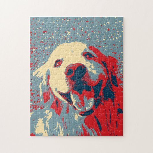 Golden Retriever gestileerde tekening Legpuzzel (Verticaal)