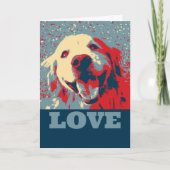 Golden Retriever gestileerde Valentijnsdag Love Feestdagen Kaart (Voorkant)