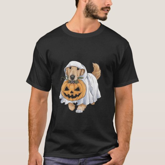 Golden Retriever Ghost Dog Halloween T-Shirt (Voorkant)