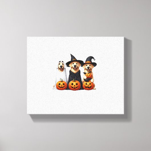 Golden Retriever Ghost Halloween Hondenliefhebbers Canvas Afdruk (Voorkant)