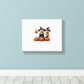 Golden Retriever Ghost Halloween Hondenliefhebbers Canvas Afdruk (Insitu (Houten vloer))