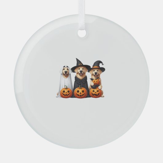 Golden Retriever Ghost Halloween Hondenliefhebbers Glas Ornament (Voorkant)