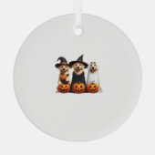 Golden Retriever Ghost Halloween Hondenliefhebbers Glas Ornament (Achterkant)