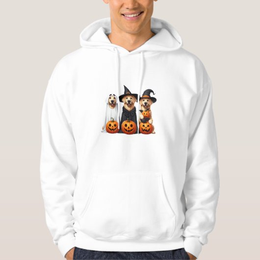 Golden Retriever Ghost Halloween Hondenliefhebbers Hoodie (Voorkant)