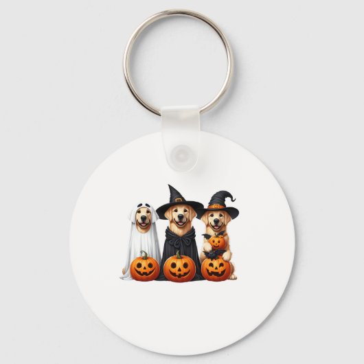 Golden Retriever Ghost Halloween Hondenliefhebbers Sleutelhanger (Voorkant)