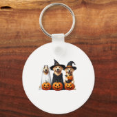 Golden Retriever Ghost Halloween Hondenliefhebbers Sleutelhanger (Voorkant)