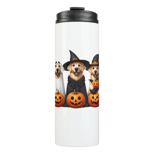 Golden Retriever Ghost Halloween Hondenliefhebbers Thermosbeker (Voorkant)