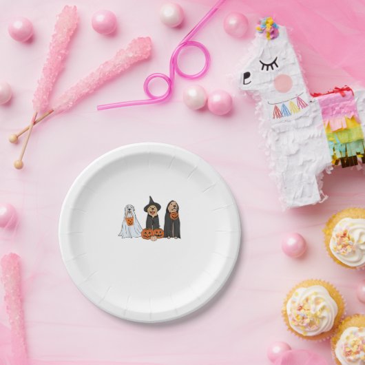 Golden Retriever Ghost Halloween Trick or treat Do Papieren Bordje (Feest)