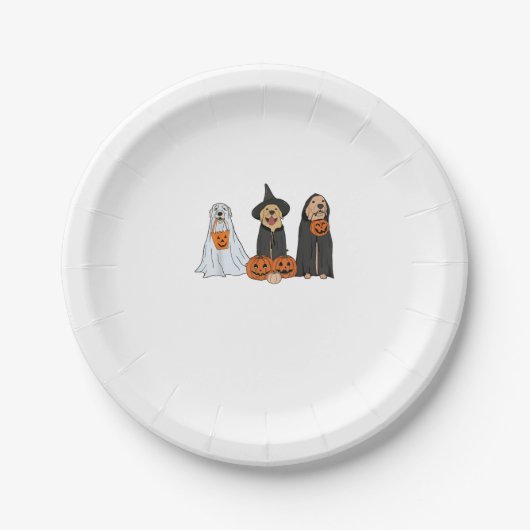 Golden Retriever Ghost Halloween Trick or treat Do Papieren Bordje (Voorkant)