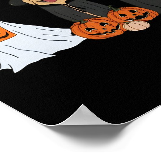 Golden Retriever Ghost Halloween Trick or treat Do Poster (Hoek)