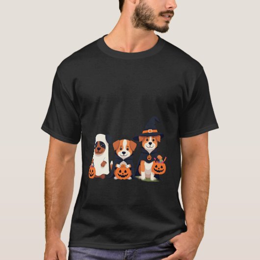 Golden Retriever Ghost Halloween Trick Or Treat Do T-shirt (Voorkant)